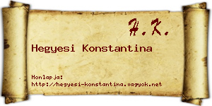 Hegyesi Konstantina névjegykártya